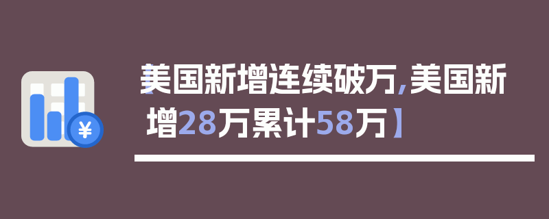 【美国新增连续破万,美国新增28万累计58万】