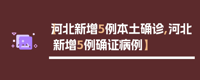 【河北新增5例本土确诊,河北新增5例确证病例】