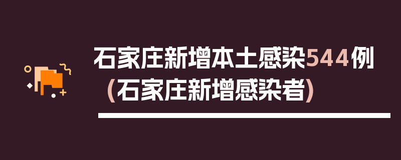 石家庄新增本土感染544例(石家庄新增感染者)