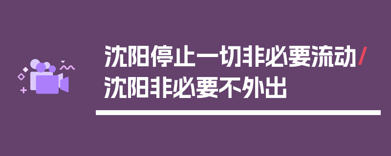 沈阳停止一切非必要流动/沈阳非必要不外出