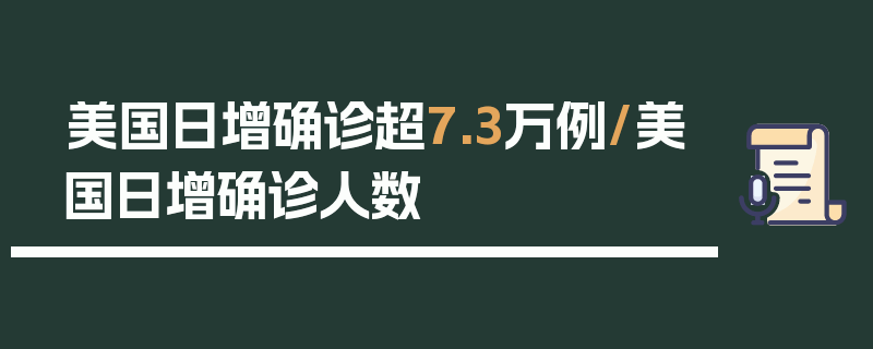 美国日增确诊超7.3万例/美国日增确诊人数