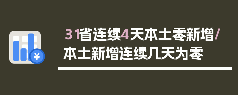 31省连续4天本土零新增/本土新增连续几天为零