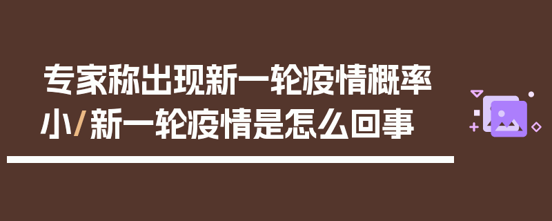 专家称出现新一轮疫情概率小/新一轮疫情是怎么回事