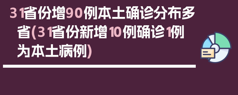 31省份增90例本土确诊分布多省(31省份新增10例确诊1例为本土病例)