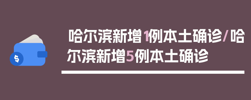 哈尔滨新增1例本土确诊/哈尔滨新增5例本土确诊