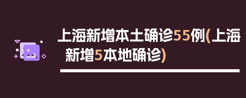 上海新增本土确诊55例(上海新增5本地确诊)