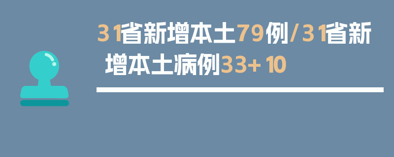 31省新增本土79例/31省新增本土病例33+10